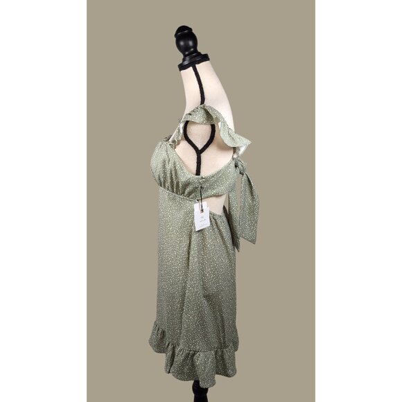 Originality Sage Flutter Sleeve Dress with Tie Back and Ruffle Hem Size XL NWT - Picture 5 of 12